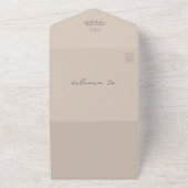 Invitation Tout En Un Tan Arch Mariage QR RSVP Tout en un (Dehors)