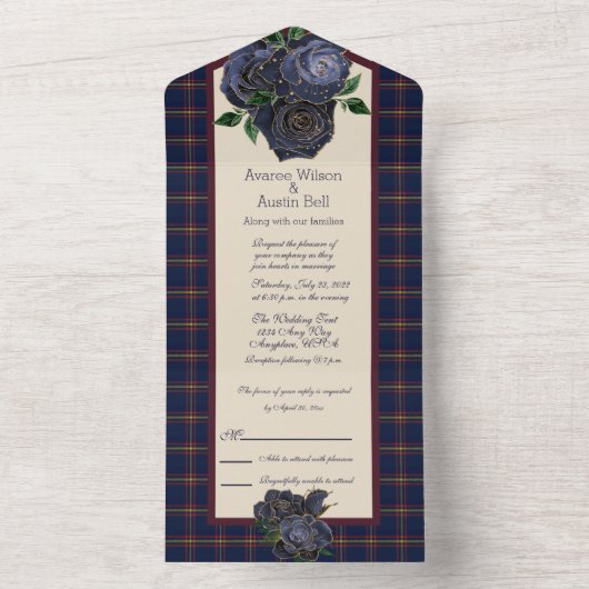 Invitation Tout En Un Tartan Écossais Clan Maclaine de Lochbuie  (À l'intérieur)