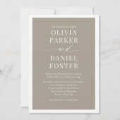 Invitation Tout en un Taupe Boho QR Code Mariage (Devant)