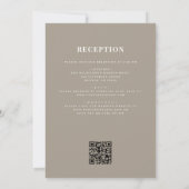 Invitation Tout en un Taupe Boho QR Code Mariage (Dos)