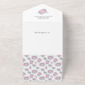 Invitation Tout En Un Tea Party Baby shower bleu et rose (Dehors)