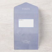 Invitation Tout En Un teintes du Mariage floral bleu (Dehors)