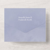 Invitation Tout En Un teintes du Mariage floral bleu (Verso)