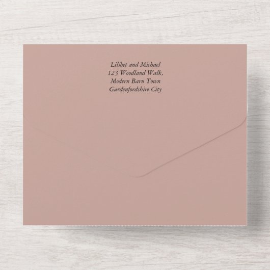 Invitation Tout En Un Tendance MOSS BLUSH MARIAGE Sage Dusty Rose (Verso)