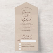 Invitation Tout En Un Terracotta Boho Mariage Typographie moderne RSVP (À l'intérieur)