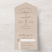Invitation Tout En Un Terracotta Boho Mariage Typographie moderne RSVP (À l'intérieur)