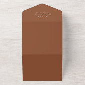 Invitation Tout En Un Terracotta Brown Shades Retro Typographie Code QR (Dehors)