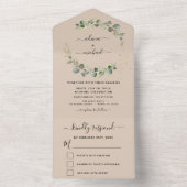 Invitation Tout En Un Terracotta Eucalyptus Verdure Mariage Élégant (À l'intérieur)