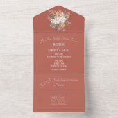 Invitation Tout En Un Terracotta Floral (À l'intérieur)