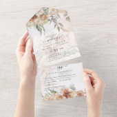 Invitation Tout En Un Terracotta Pampas Grass BOHO Mariage (Déchirure)