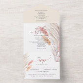 Invitation Tout En Un Terracotta Pampas Grass Mariage (À l'intérieur)