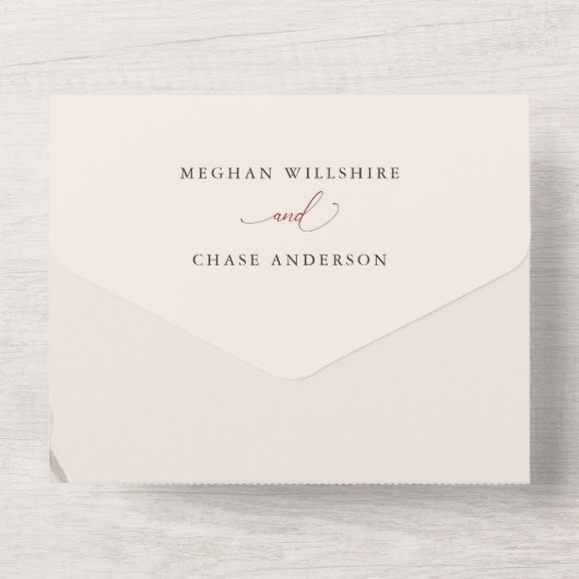 Invitation Tout En Un Terracotta Pampas Grass Mariage (Verso)