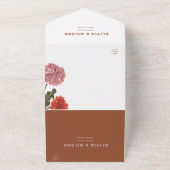 Invitation Tout En Un Terracotta & rose mariage de tonalité (Dehors)