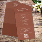 Invitation Tout En Un Terracotta Simple Élégant Budget QR Code Site Web