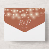 Invitation Tout En Un Terracotta String Lights QR Code Mariage (Verso)