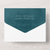 Invitation Tout En Un Terracotta Turquoise Floral Boho Élégant Mariage (Verso)