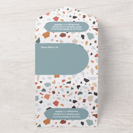 Invitation Tout En Un Terrazzo Mariage Arc Moderne Tout en un (Dehors)