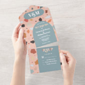 Invitation Tout En Un Terrazzo Mariage Arc Moderne Tout en un (Déchirure)