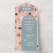 Invitation Tout En Un Terrazzo Mariage Arc Moderne Tout en un (À l'intérieur)