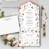 Invitation Tout En Un Terrazzo Mariage terrazzo minimal Terre neutre