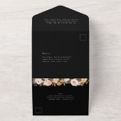 Invitation Tout En Un Terre Automne Floral Mariage noir (Dehors)