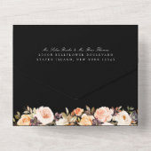 Invitation Tout En Un Terre Automne Floral Mariage noir (Verso)