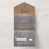 Invitation Tout En Un Texture de l'arbre rustique avec RSVP (À l'intérieur)
