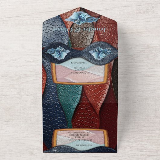 Invitation Tout En Un Texture en cuir artistique (Dehors)