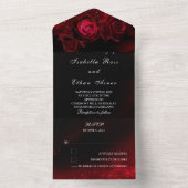 Invitation Tout En Un Thème blanc rouge et Mariage noir (À l'intérieur)