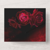 Invitation Tout En Un Thème blanc rouge et Mariage noir (Verso)