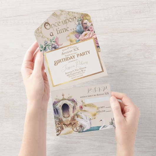 Invitation Tout En Un Thème de conte fée enchantée (Déchirure)