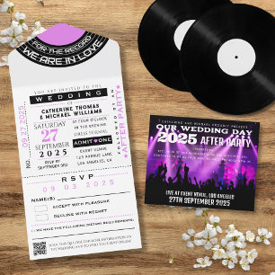 Invitation Tout En Un Ticket VIP Concert Musique avec Mariage RSVP