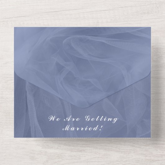 Invitation Tout En Un Tissu bleu texturé imprimer n'importe quelle coule (Verso)