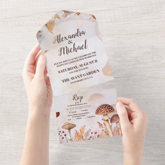 Invitation Tout En Un Toadstool champignon Mariage forestier enchanté (Déchirure)
