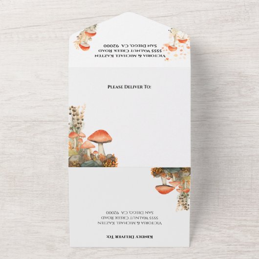 Invitation Tout En Un Toadstool champignon Mariage forestier enchanté (Dehors)