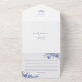 Invitation Tout En Un Toile bleue Fête des mariées bleu français (Dehors)