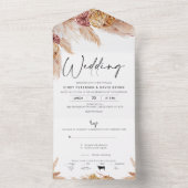 Invitation Tout En Un Tone Naturel Boho sec Floral tout en un Mariage (À l'intérieur)