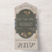 Invitation Tout En Un Tons neutres Floral tout en un mariage Inviter (À l'intérieur)