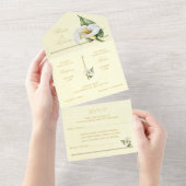 Invitation Tout En Un Tons romantiques bilingues Cala Lily Mariage mexic (Déchirure)