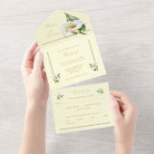 Invitation Tout En Un Tons romantiques Cala Lily Mariage mexicain (Déchirure)