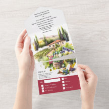 Toscane aquarelle mariage Bourgogne italien