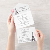 Invitation Tout En Un Tour Eiffel Romantique Paris Rustique Mariage mode (Déchirure)