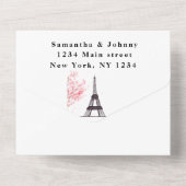 Invitation Tout En Un Tour Eiffel Romantique Paris Rustique Mariage mode (Verso)
