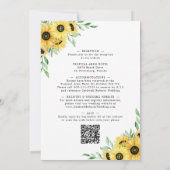 Invitation Tout en un tournesol Bumble Bee Mariage de verdure (Dos)