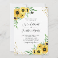 Tout en un tournesol Bumble Bee Mariage de verdure