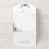 Invitation Tout En Un Tournesol Eucalyptus Feuille Mariage moderne (Dehors)