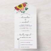 Invitation Tout En Un Tournesol Eucalyptus Mariage campagnard RSVP (À l'intérieur)