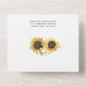 Invitation Tout En Un Tournesol Eucalyptus Vert Mariage floral (Verso)