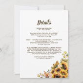 Invitation Tout en un tournesol Mariage Floral (Dos)