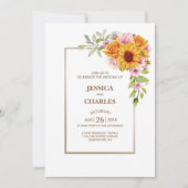 Invitation Tout en un tournesol rose Mariage floral (Devant)